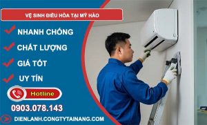 thợ vệ sinh điều hò tại mỹ hoà