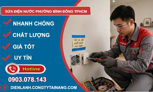 sửa điện nước phường Bình Đông TPHCM